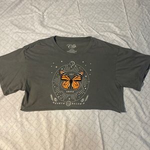 Cropped Butterfly T-Shirt